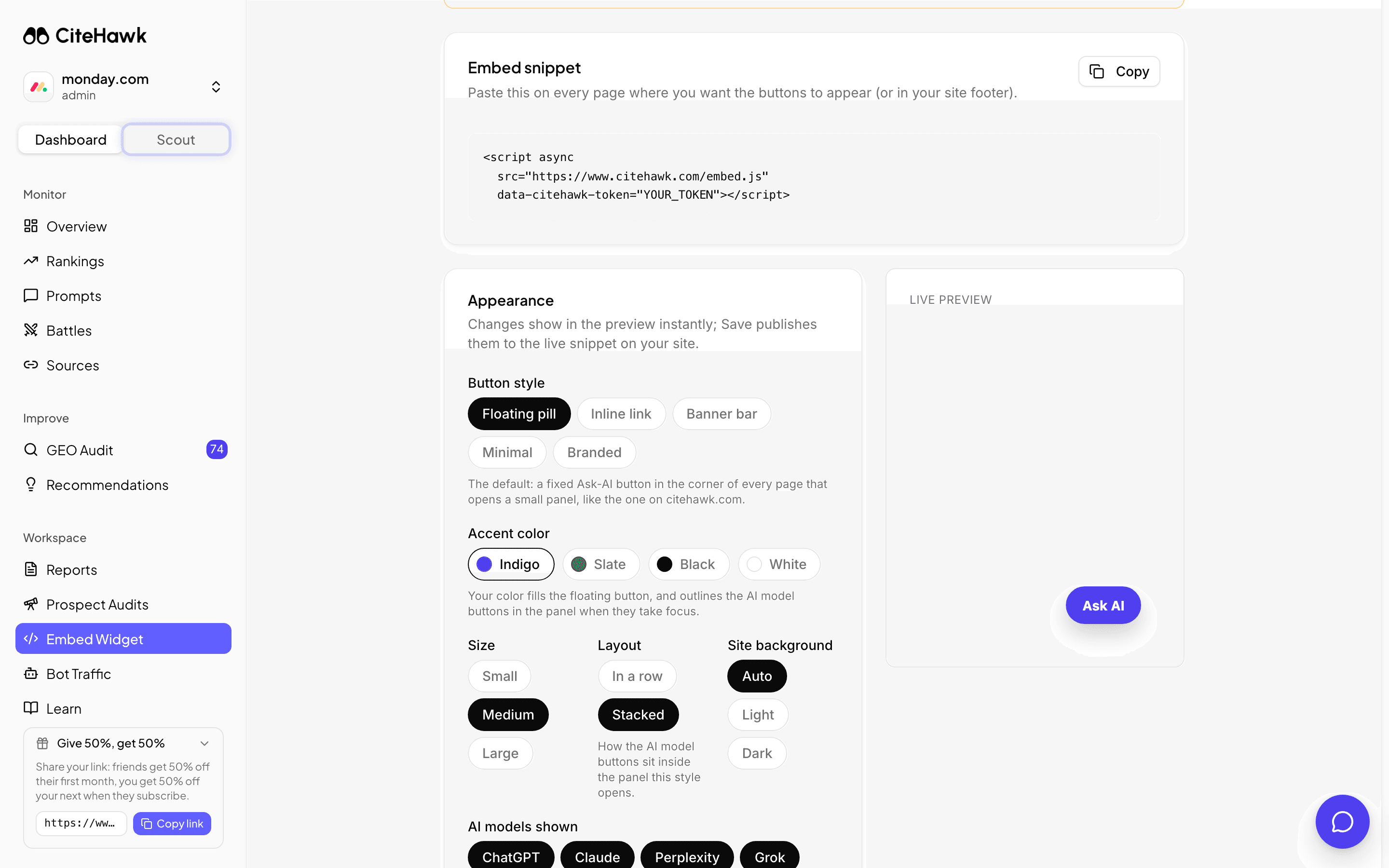 Screenshot: Make it look like your site