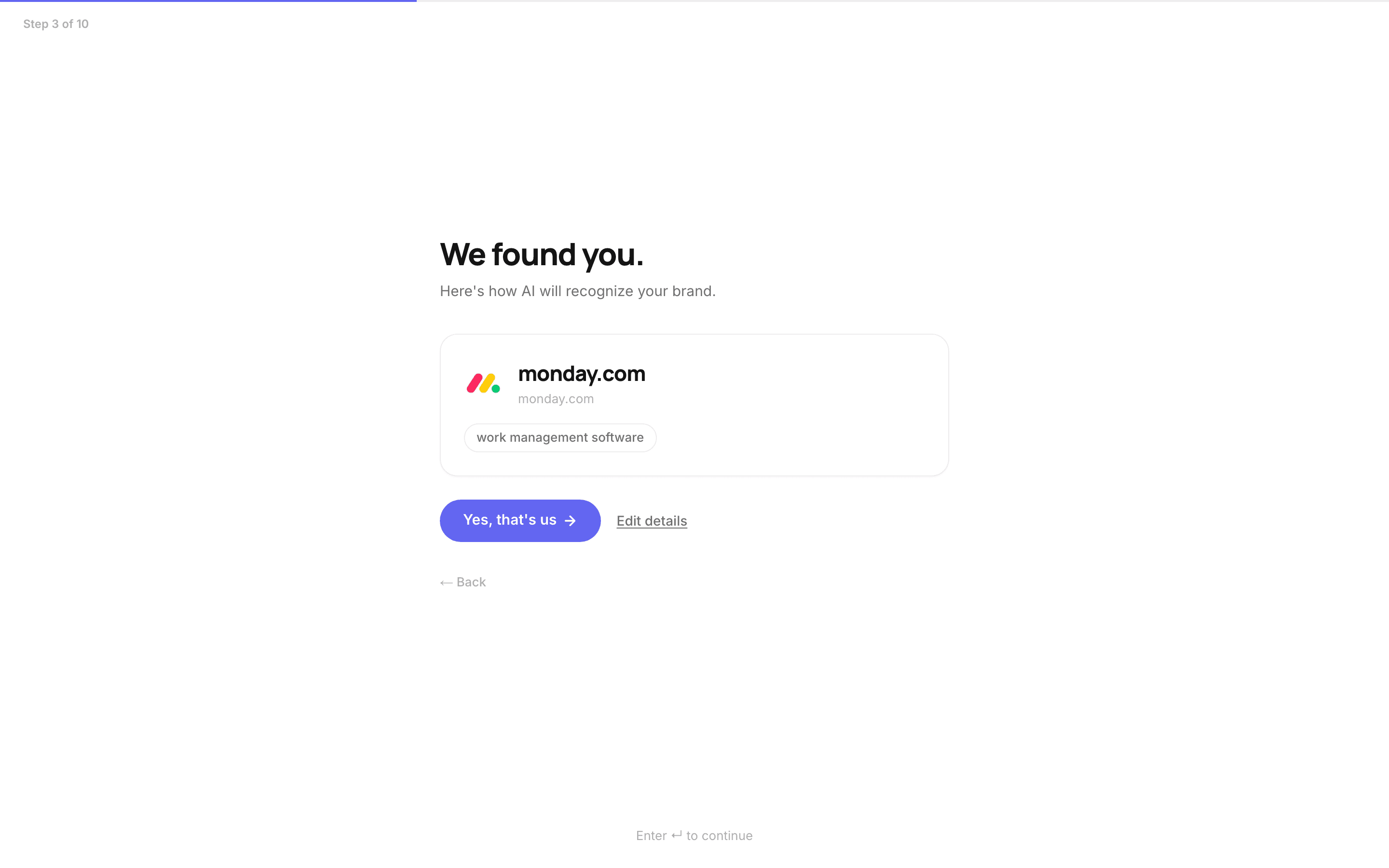 Screenshot: Confirm what AI should recognize