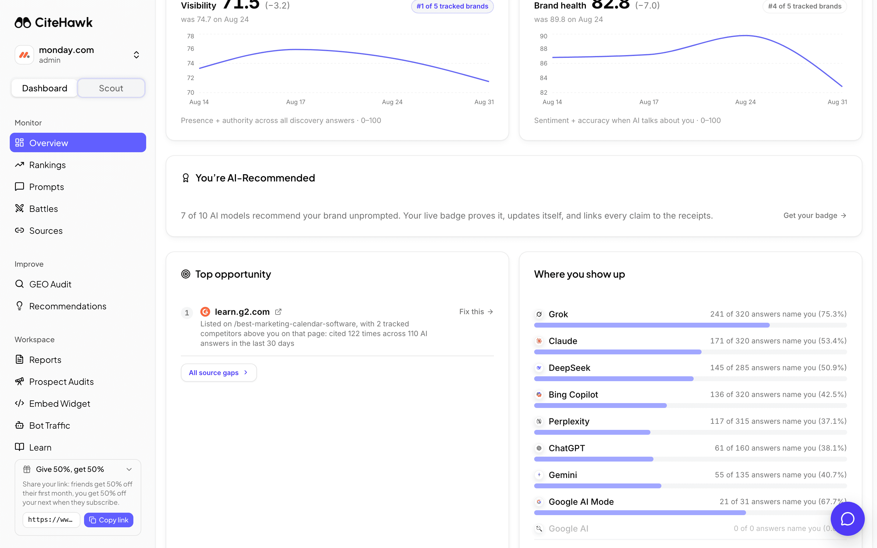 Screenshot: See where you show up