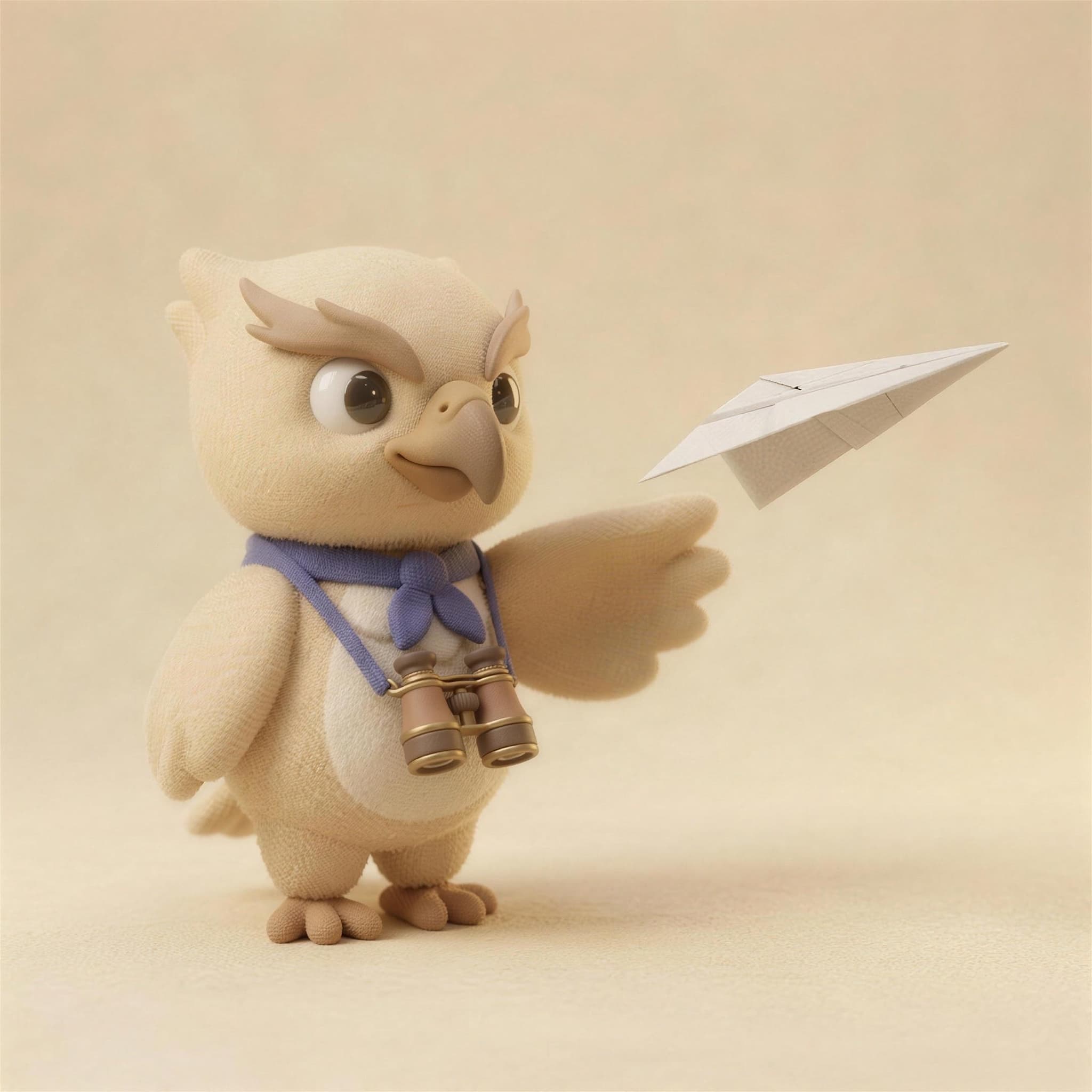Scout launching a paper airplane, sending your question on its way