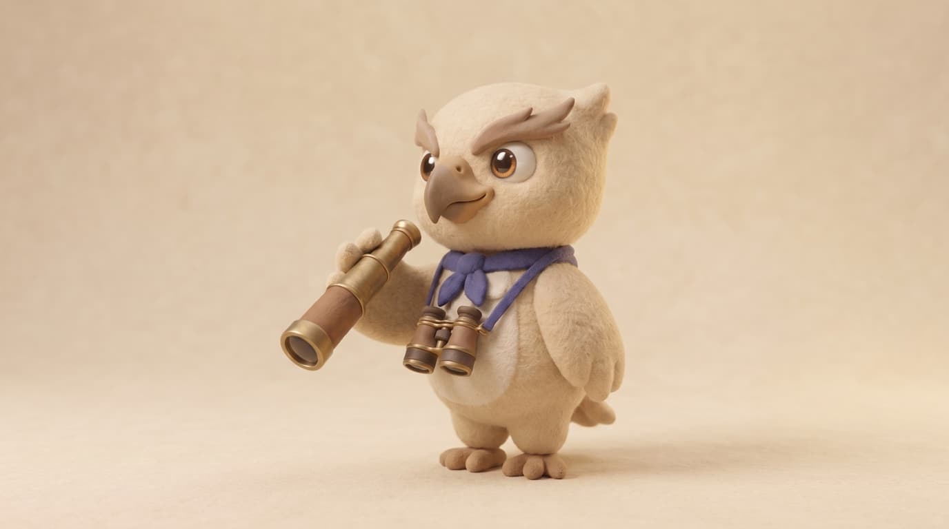 Scout the hawk surveying a felted map