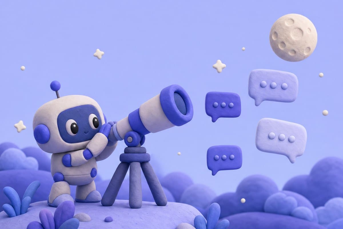 Scout, the CiteHawk AI agent, on watch at his telescope