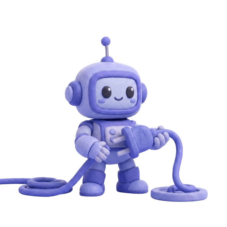 Scout holding a power plug, ready to connect